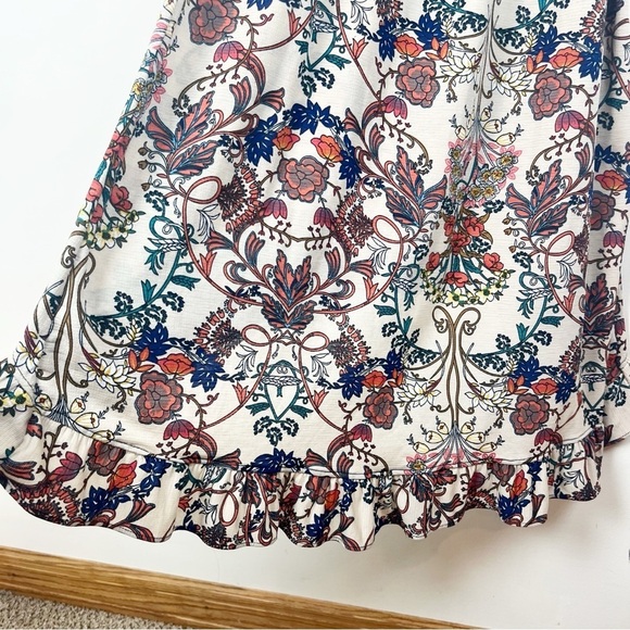 Vintage Y2K Boho Off Shoulder Floral Maxi Dress Asymmetrical Hem Hippie Gypsy S - Picture 9 of 14